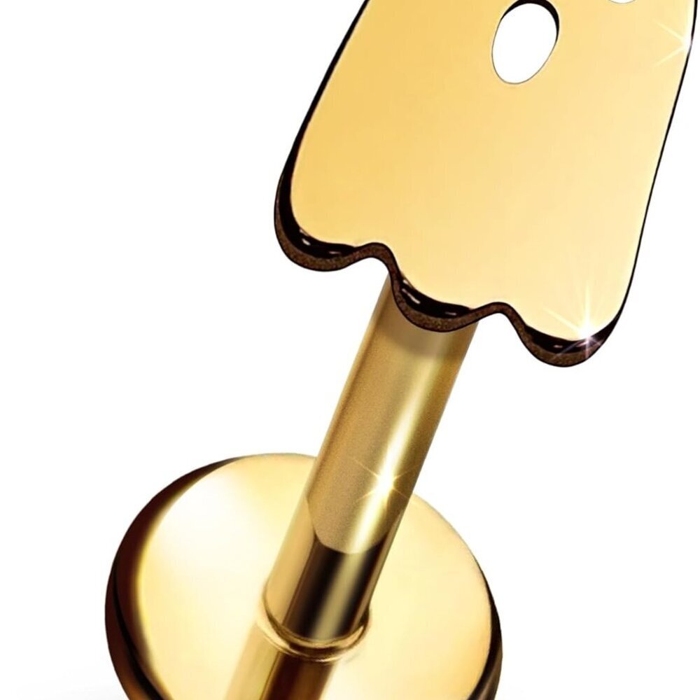 Titanium Earring Stud Single Flat Back Hypoallerg… - image 1